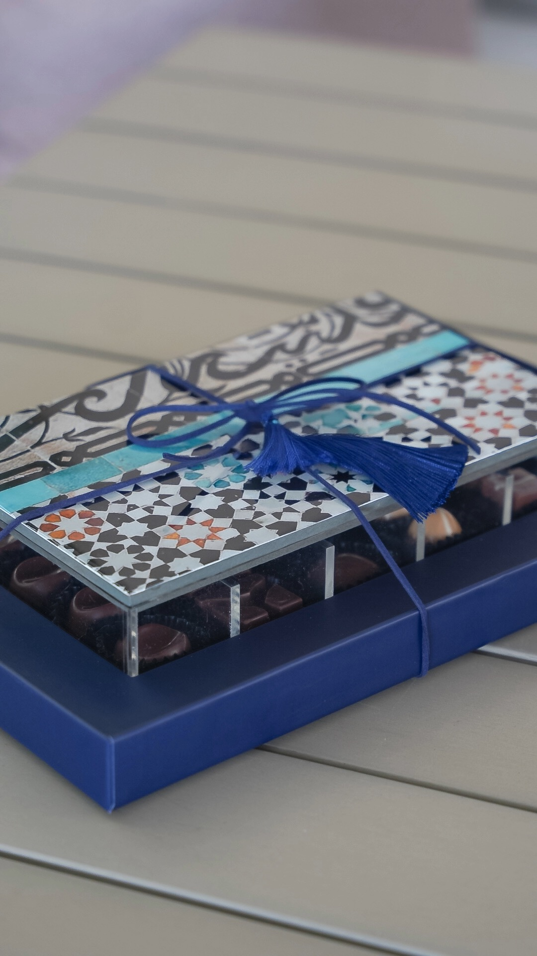 Large luxurious acrylic chocolate box